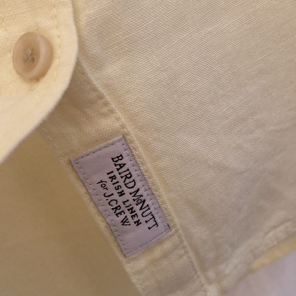 J. Crew BAIRD McNUTT Irish Linen top. New without tags!  Yellow, cream buttons - Picture 5 of 13